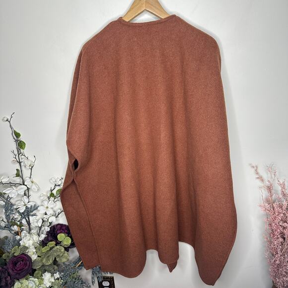 ANN TAYLOR LOFT Oversized Wrap Wool Blend Heather Camel Tan Acorn Sz M/L {129} - Picture 3 of 6